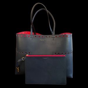 Tory Burch block T brogue leather tote